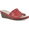 Cliffs By White Mountain Candyce Wedge Sandal In Red/burnished/smooth