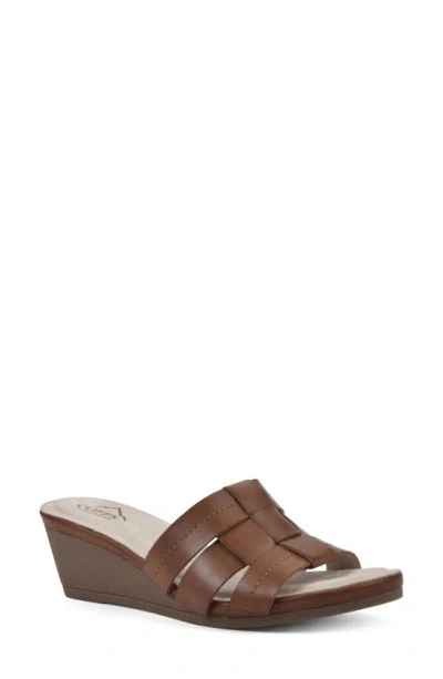 Cliffs By White Mountain Candyce Wedge Sandal In Tan/ Burnished/ Smooth