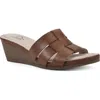 Cliffs By White Mountain Candyce Wedge Sandal In Tan/burnished/smooth