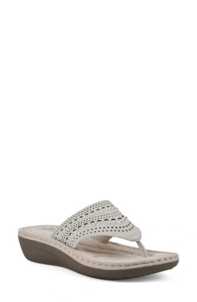 Cliffs By White Mountain Candyce Wedge Sandal In White/ Nubuck