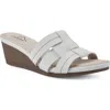 Cliffs By White Mountain Candyce Wedge Sandal In White/burnished/smooth