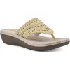 Cliffs By White Mountain Women's Comate Thong Sandal In Yellow/nubuck