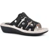 Cliffs By White Mountain Caring Womens Slip On Casual Slide Sandals In Multi
