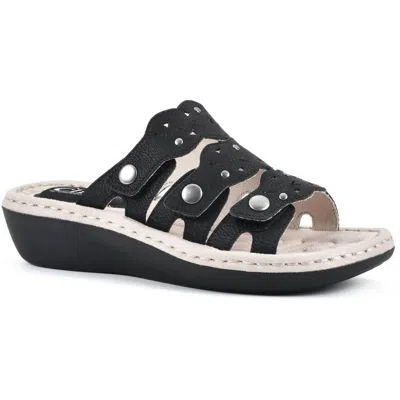 Cliffs By White Mountain Caring Womens Slip On Casual Slide Sandals In Multi