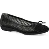 Cliffs By White Mountain Carlicia Rhinestone Mesh Ballet Flat In Black Fabric