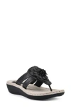 Cliffs By White Mountain Women's Cassia Thong Sandal In Black Smooth- Polyurethane