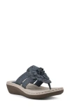 Cliffs By White Mountain Cassia Womens Padded Insole Flip-flop Wedge Sandals In Denim Blue/fabric