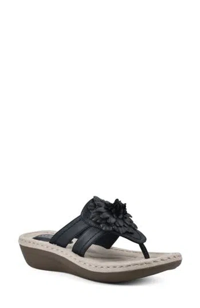 Cliffs By White Mountain Women's Cassia Thong Sandal In Navy/smooth