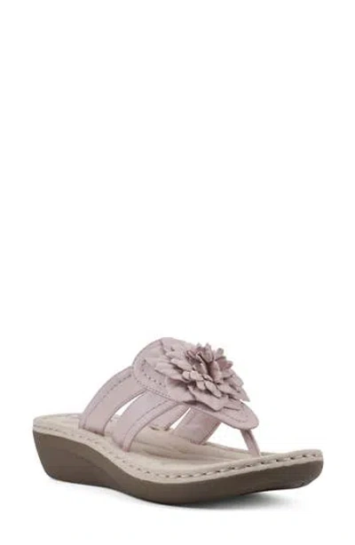 Cliffs By White Mountain Cassia Flower Flip Flop In Pale Pink/smooth