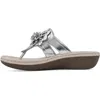 Cliffs By White Mountain Cassia Womens Faux Leather Thong Wedge Sandals In Silver