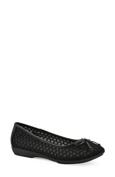 Cliffs By White Mountain Chelcy Mesh Ballet Flat In Black Mesh Fabric