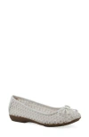 Cliffs By White Mountain Chelcy Mesh Ballet Flat In White Mesh Fabric