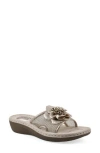 Cliffs By White Mountain Chill Slide Sandal In Platino Fabric