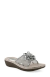 Cliffs By White Mountain Chill Slide Sandal In Silver Fabric