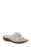 Cliffs By White Mountain Chill Slide Sandal In White Fabric