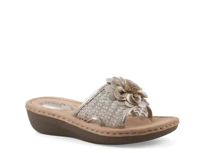 Cliffs By White Mountain Chill Wedge Sandal In Silver