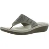 Cliffs By White Mountain Cienna Womens Embellished Faux Suede Thong Sandals In Multi