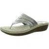 Cliffs By White Mountain Comate Womens Wedge Thong Flip-flops In Silver