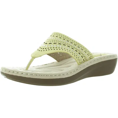 Cliffs By White Mountain Comate Womens Wedge Thong Flip-flops In Yellow