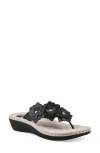 Cliffs By White Mountain Content Wedge Sandal In Black Smooth