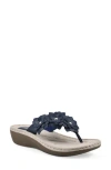 Cliffs By White Mountain Content Wedge Sandal In Navy Smooth