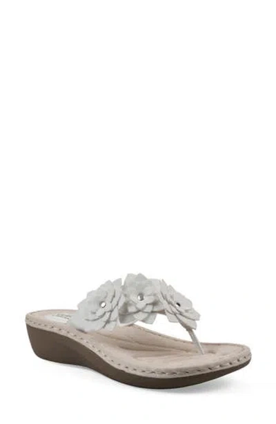Cliffs By White Mountain Content Wedge Sandal In White Smooth