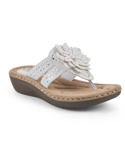 Cliffs By White Mountain Cupcake Ii Womens Embellished Thong Sandals In White