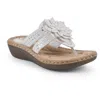 Cliffs By White Mountain Cassia Womens Padded Insole Manmade Thong Sandals In White