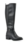 Cliffs By White Mountain Custard Tall Boot In Black Smooth