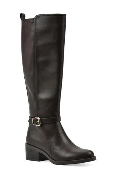 Cliffs By White Mountain Custard Tall Boot In Dark Brown Smooth