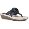 Cliffs By White Mountain Cynthia Womens Dressy Floral Design Thong Sandals In Black
