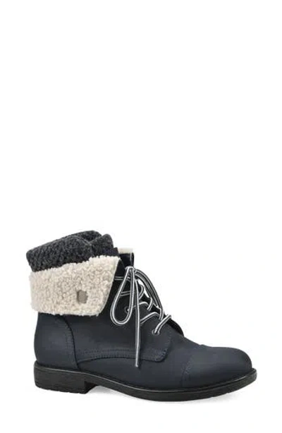 Cliffs By White Mountain Duena Faux Shearling Trimmed Hiking Boot In Blue
