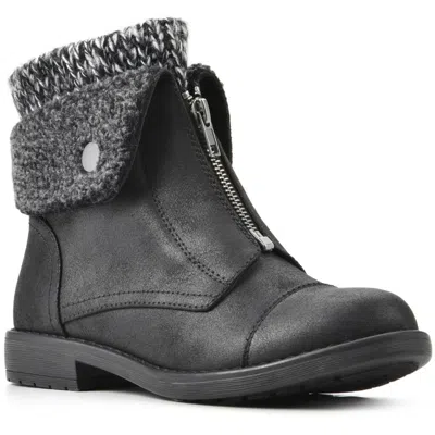 Cliffs By White Mountain Duette Womens Faux Leather Cozy Booties In Grey