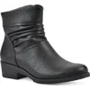 Cliffs By White Mountain Durbon Womens Faux Leather Round Toe Ankle Boots In Black Smooth