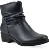 Cliffs By White Mountain Durbon Womens Leather Ankle Boots In Navy Smooth