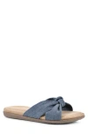 Cliffs By White Mountain Favorite Womens Slide Sandals In Denim Blue/fabric