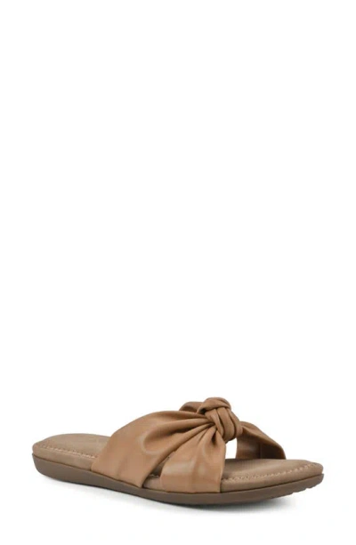 Cliffs By White Mountain Favorite Slide Sandal In Tan/smooth