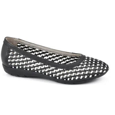 Cliffs By White Mountain Faylie Womens Leather Slip On Ballet Flats In Black