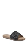 Cliffs By White Mountain Flawless Slide Sandal In Black Raffia