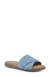 Cliffs By White Mountain Flawless Womens Woven Flat Slide Sandals In Blue/raffia