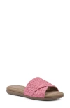 Cliffs By White Mountain Flawless Slide Sandal In Fuchsia Raffia