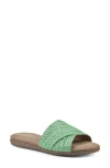 Cliffs By White Mountain Flawless Slide Sandal In Green/raffia