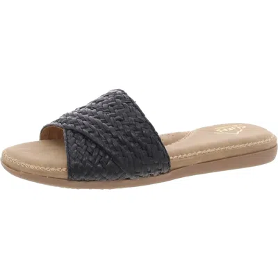 Cliffs By White Mountain Flawless Womens Woven Flat Slide Sandals In Black