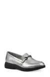 Cliffs By White Mountain Flow Bit Loafer In Silver Metallic Smooth