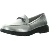 Cliffs By White Mountain Flow Womens Comfort Insole Faux Leather Loafers In Silver