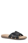 Cliffs By White Mountain Fortunate Womens Arch Support Slip On Slide Sandals In Black/burnished/smooth