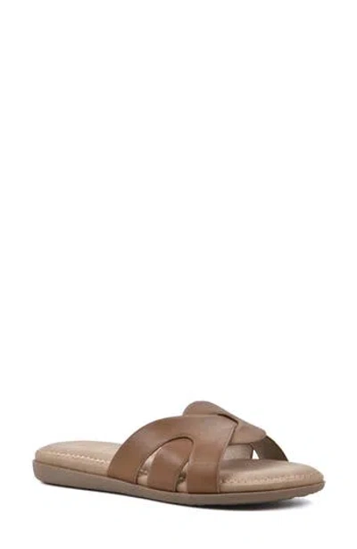 Cliffs By White Mountain Fortunate Woven Sandal In Tan/burnished/smooth