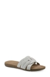 Cliffs By White Mountain Fraley Slide Sandal In White Embossed