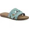 Cliffs By White Mountain Fraly Raffia Slide Sandal In Light Blue Raffia
