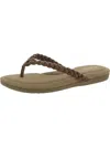 CLIFFS BY WHITE MOUNTAIN FREEDOM WOMENS FAUX LEATHER BRAIDED FLIP-FLOPS